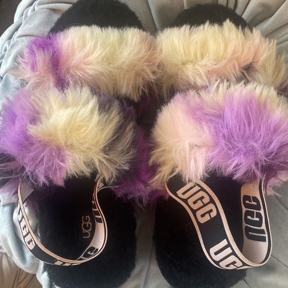 🎀 UGG Womens Oh Yeah Slide Tie Dye Magnolia Size 8 Sandals - Picture 8 of 8